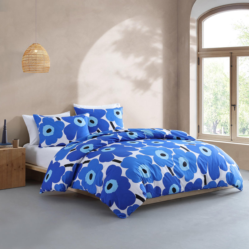 Marimekko Unikko Blue Cotton Reversible Comforter Set & Reviews
